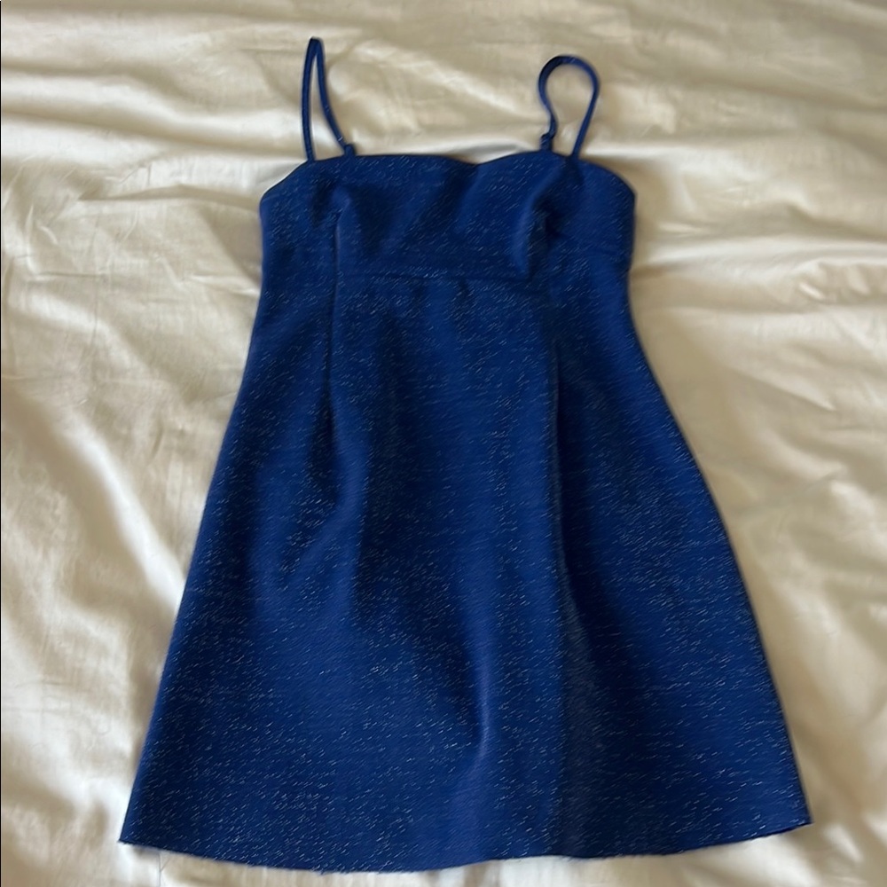 Sparkling Blue Spaghetti Strap Dress